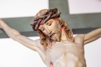 Razpelo, Jezus na križu 114cm (starinsko, samostoječe, umetnina, les)