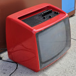 Vintage televizija iskra rdeč V delujočem stanju  Rabljen