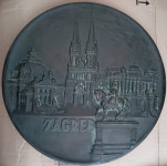 ZAGREB VEČJA PLAKETA V BRONU
