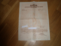 Zavarovalna polica SLAVIJA iz leta 1946  /7/
