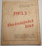 ŽEPNI KOLEDAR 1953 DOLENJSKI LIST
