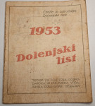 DOLENJSKI LIST 1953 ŽEPNI KOLEDAR