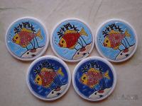 5x podstavek za kozarce (scena ribice), keramika