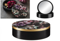 Lesena dekorativna škatla za nakit z ogledalom