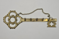 Medeninast stenski obešalnik za ključe