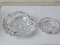 NERABLJEN PEPELNIK,ROGAŠKA,KRISTAL,DVA KRISTALNA NERABLJENA  PEPELNIKA