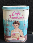 Ovalna kovinska škatla Cafe Francais višina 19 cm