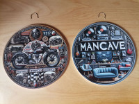 Plehnata tabla motorističen motiv ter man cave motiv