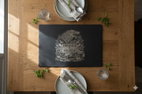 Postrežna deska iz skrilavca 20×30 cm – gravura Dinner is Coming