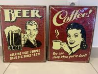 Retro kovinska dekoratativna plakata (Beer & Coffee)