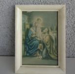 Retro nabožna slika, plastičen okvir, velikost 17 x 13 cm