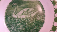 Velik stenski krožnik iz porcelana Družina račk