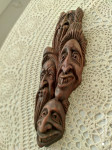 Suvenir - lesena stenska maska, višina 32 cm