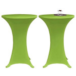 vidaXL Raztegljiva Prevleka za Mizo 2 kosa 60 cm Zelene Barve