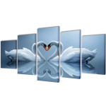 vidaXL Set platen s printom labodov 200 x 100 cm