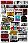Nalepke iger, liki, plakati, transparenti Fortnite , GTA , FIFA ,
