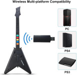 Obnovljena Doyo brezžična kitara črne barve za PS4 & PS3 & PC + 2 leti