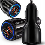 LED 2x USB 3.0 avtopolnilnik za hitro polnjenje napr. QUICKCHARGE 3.1A