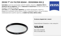 Zeiss T* UV-filter za objektiv 82mm