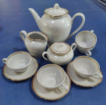 Servis iz klasičnega belega porcelana z zlatim robom - RETRO - delni
