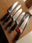 komplet kuhinjski noži Berghoff in WMF ter stojalo za nože