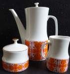 Komplet vrča, vrčka in sladkornice Bohemia, vintage