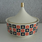 Vintage porcelanasta posoda s pokrovom premer 14 cm