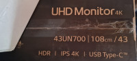 NOVI LG UHD Monitor 4k | 43UN700 | 108cm/43" | HDR 10 | IPS 4K | USB-C