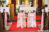 ROZA SATENASTA POROČNE PENTLJE 6 kom