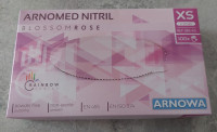 Rokavice Arnomed za enkratno uporabo brez lateksa, 98 kos, XS, roza