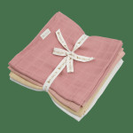 Komplet 4 terta pleničk Fabelab Muslin - Pastel Flower (60x60 cm)