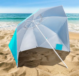 Dežnik za plažo 2 položaja turkizna barva