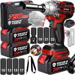 Set 21V aku. brezkrtačni udarni vijačnik 750Nm 2x4Ah LED kovček