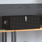 vidaXL Škatla za shranjevanje Črna 90x47x33,5 cm aluminij