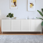 vidaXL Vrata za omarico z letvicami 4 kosi bela 69x59,4 cm borovina