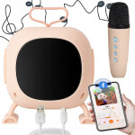 Aku. bluetooth 5.3 karaoke zvočnik z mikrofonom LED RGB USB