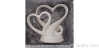 Keramični okrasek za poročno torto srce