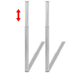 2 Teleskopski Nogi za Mizo Nerjaveče Jeklo 710 mm - 1100 mm