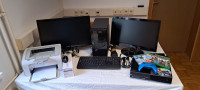 Komplet namizni računalnik, tipkovnica, printer, 2 x monitor