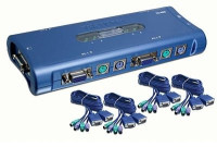 KVM switch Trendnet preklopnik za 4 pcje s kabli stikalo