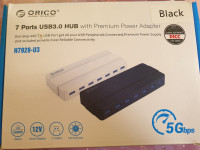Orico USB razdelilnik H7928-U3, USB 3.0, 7 vhodov, črn
