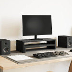 vidaXL Stojalo za monitor črna hrast 54x22x15 cm inženirski les