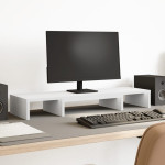 vidaXL Stojalo za monitor nastavljivo belo 80x24x10,5 cm inž. les