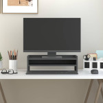 vidaXL Stojalo za zaslon sivo 50x24x16 cm trdna borovina