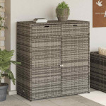 vidaXL Vrtna omara za shranjevanje siva 105x55x113 cm poli ratan