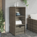 vidaXL Vrtna omara za shranjevanje siva 50x55x115 cm poli ratan