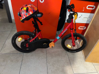 BTWIN Rdeče kolo DISCOVER 500 za otroke (od 3 do 5 let) 14 colsko