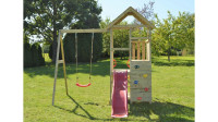 J8 otroški stolp s toboganom, peskovnikom, klopjo za piknik in enim