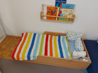 Montessori nizka lesena postelja + otroška vzmetnica