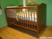 Otroška posteljica, postelja, les masiva, 140 x 70 cm